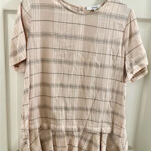 ANTHROPOLOGIE Ro&De Pink Plaid Layered Top Size Large